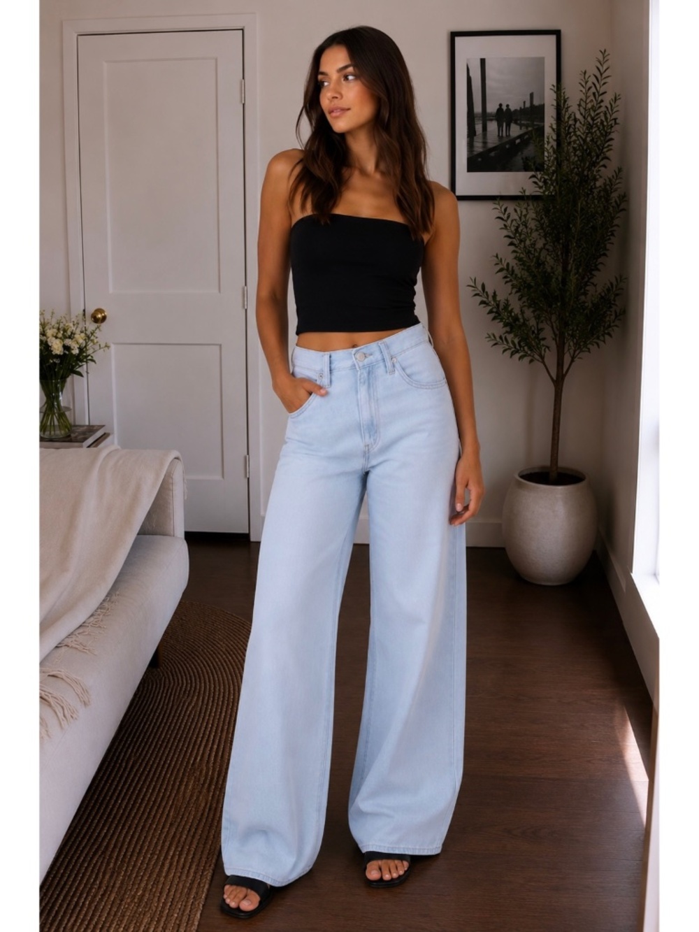 Levi's Light Blue Wide Leg High-Rise Jeans